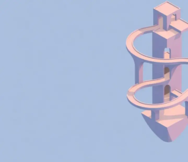 Pastelowe wejście do monumentalnej wieży w pierwszym rozdziale Monument Valley