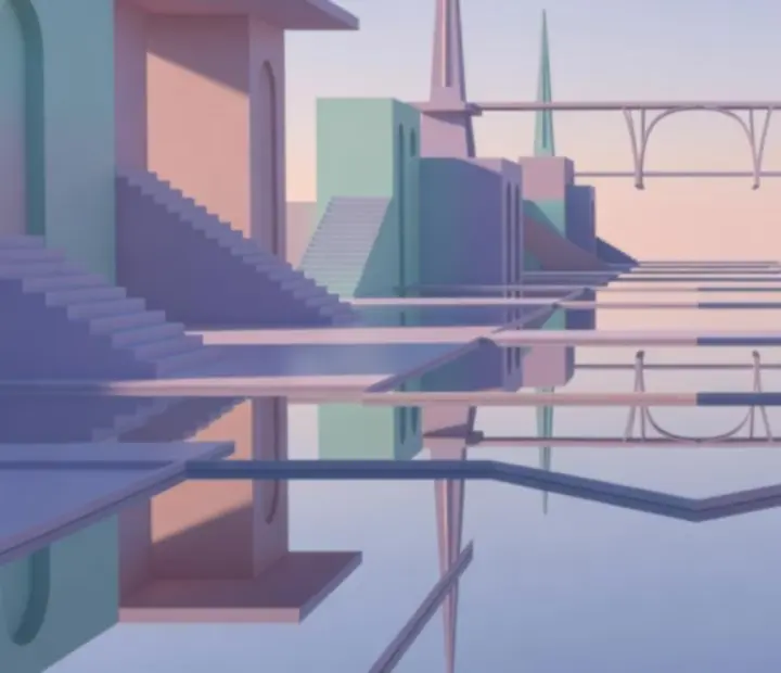 Lustrzane pola odbicia z geometrycznymi konstrukcjami w Monument Valley
